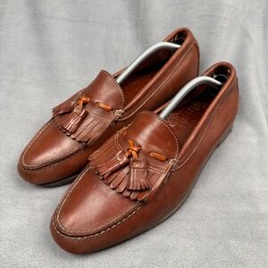 Dexter Mens Brown Leather Sole Tassel Loafer Shoes Size 11 Made in‎ USA
